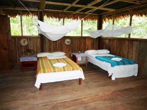 Inside of a bungalow at the retreat.