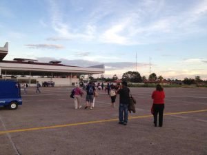 Landing in Iquitos airport, from Lima.